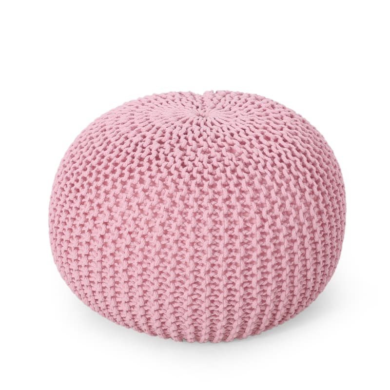 Abena Knitted Cotton Pouf by Christopher Knight Home