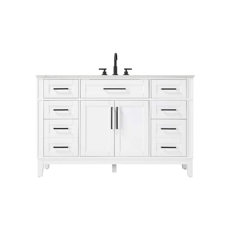 Rachel Single Bathroom Vanity (48-60 inch) - White - 54"