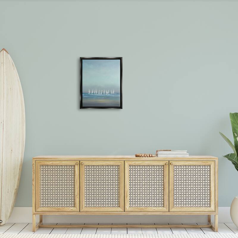 Stupell The Regatta Abstract Seascape Floater Frame - Blue