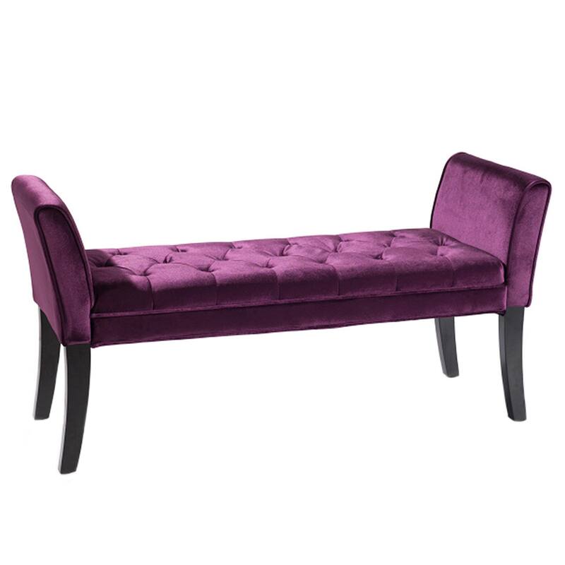 Chatham 53" Black Velvet Upholstered Bench