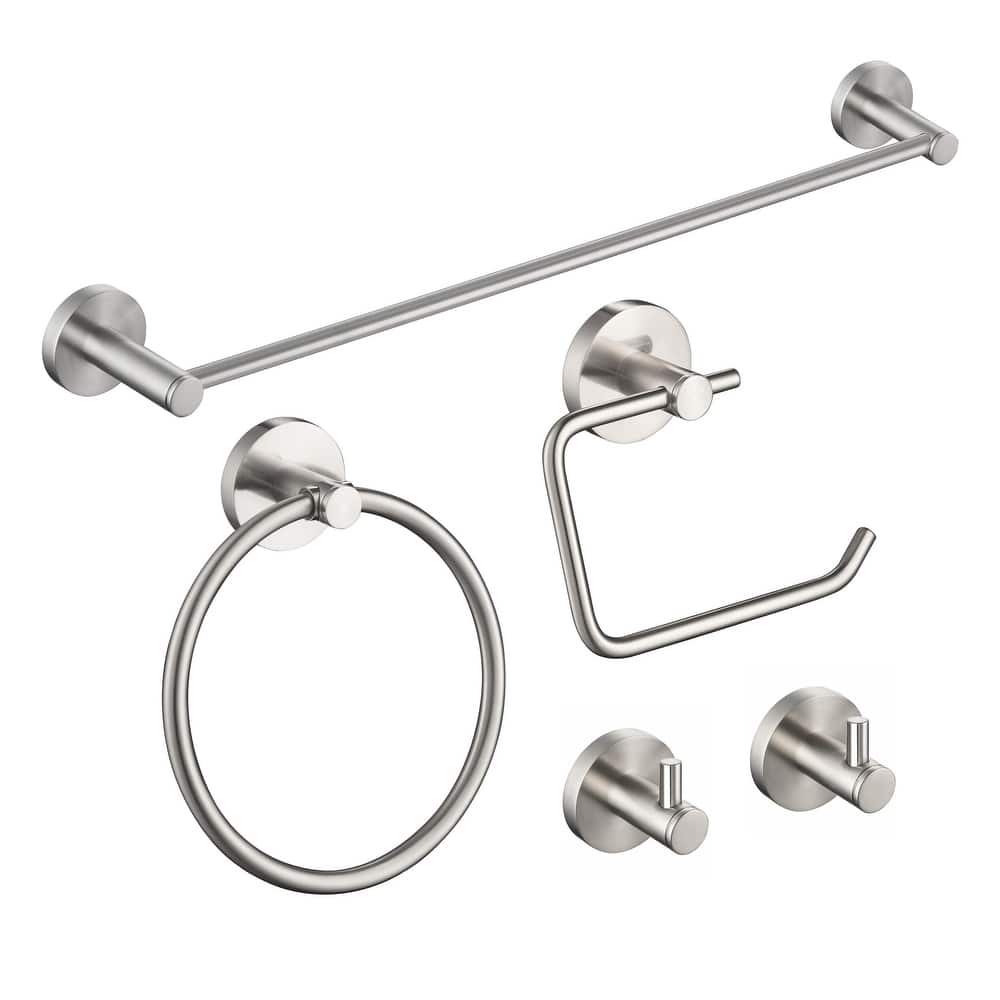 Circular 5-Piece Bathroom Hardware Set