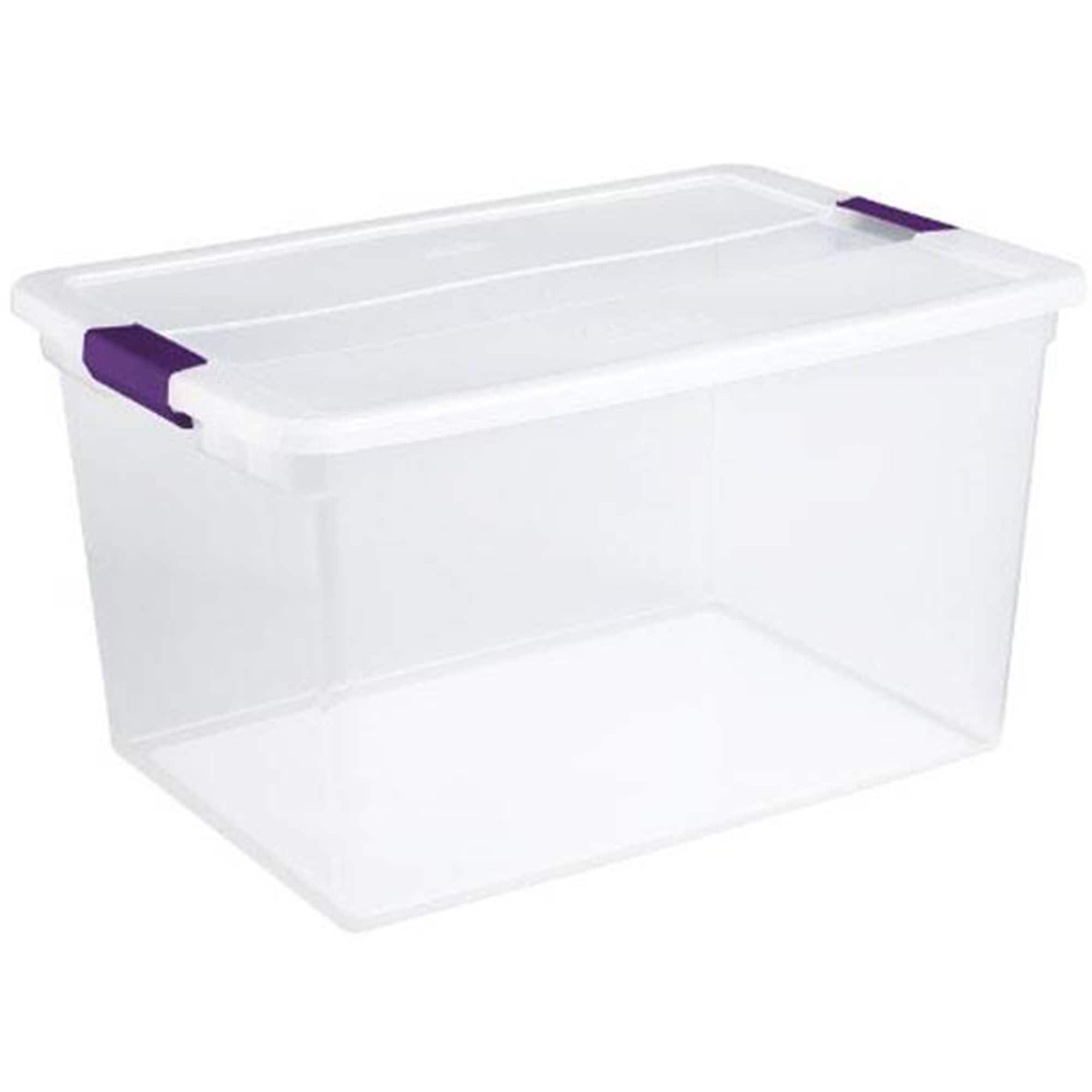 66 Qt Latch Storage Box Plastic Container Clear Tote Stackable Organizer 6  Pack
