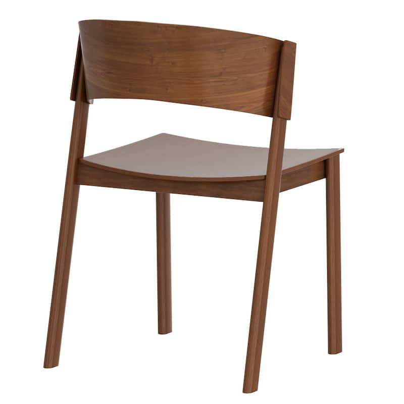 Mid-Century Modern Solid Wood & Oak Veneer Dining Chair, Set of 2