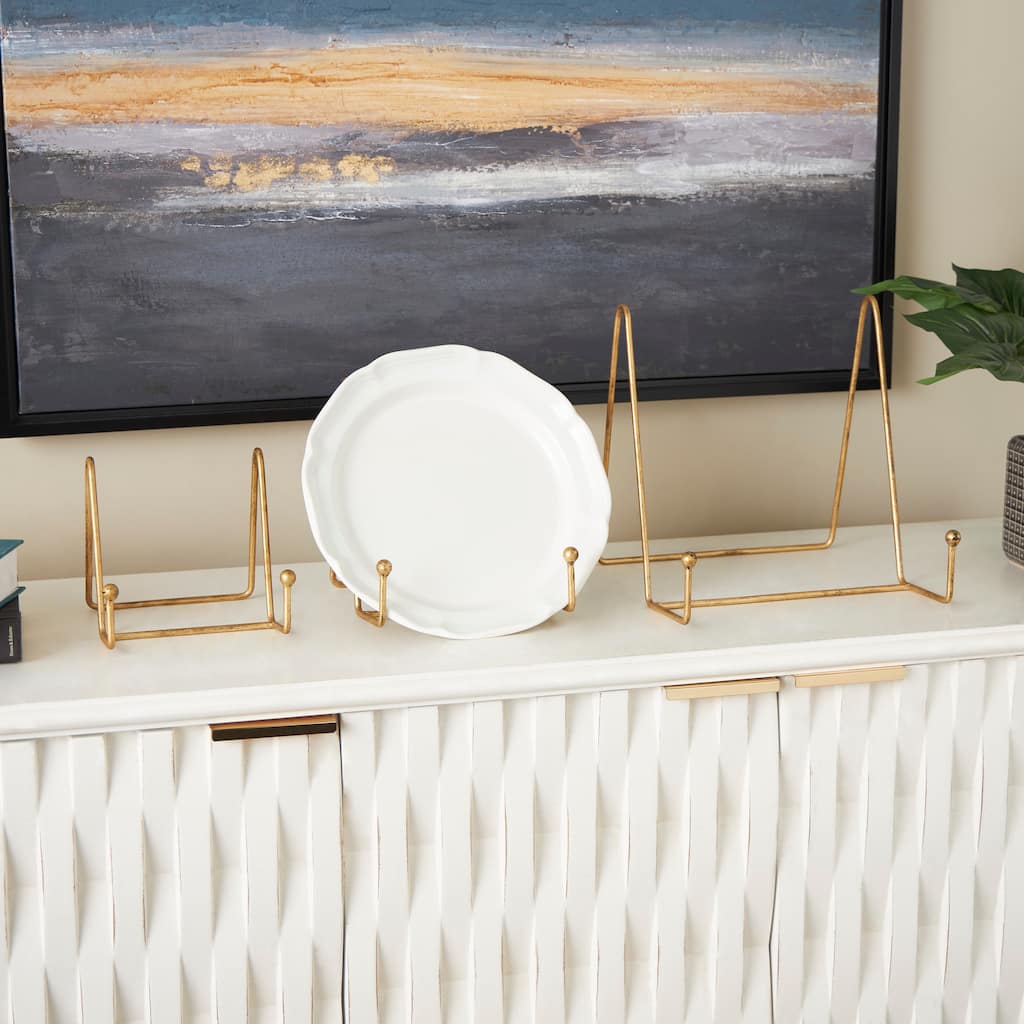 Gold Metal Wide Triangle Display Easel (Set of 3)