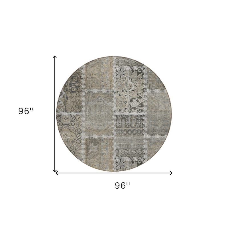 HomeRoots Patchwork Transitional Rectangle Outdoor Rug