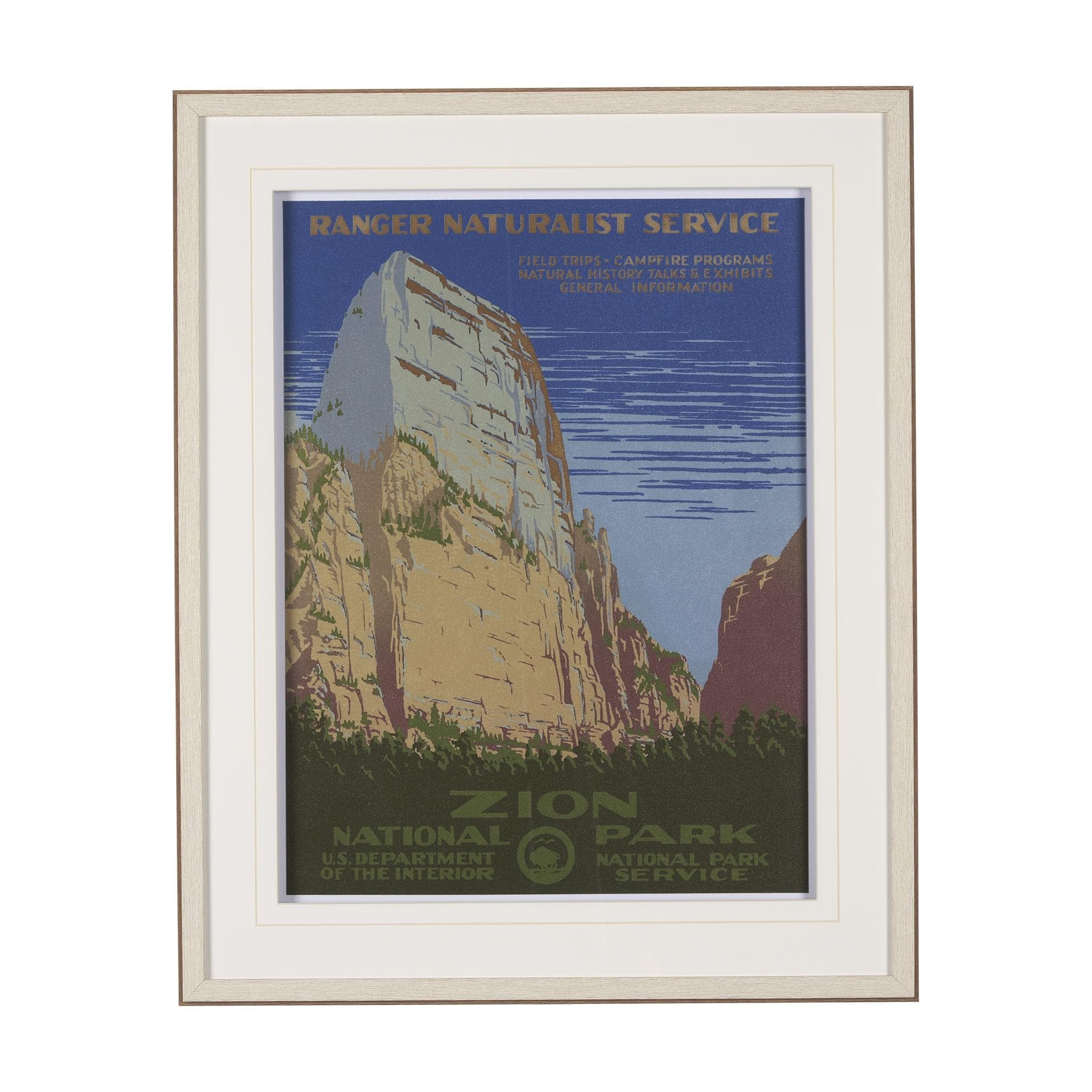 Mercana Zion National Park by The Vinatage Collection a Framed Art Print Matted under Glass