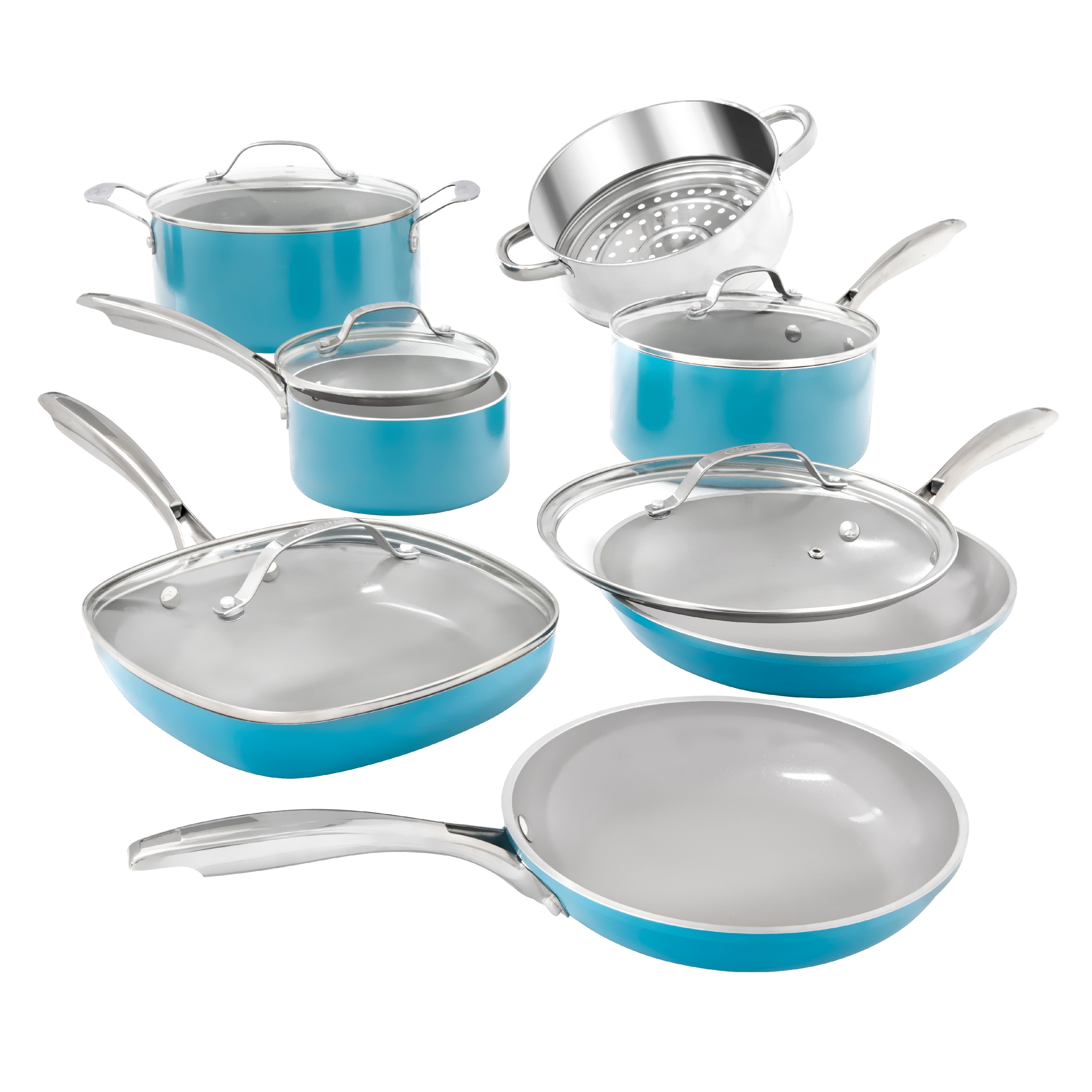 Paula Deen 12 Piece Cookware Set Savannah Blue