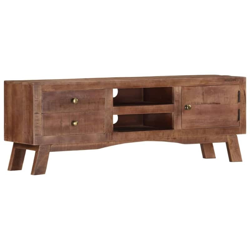 vidaXL TV Stand 43.3"x11.8"x15.7" Rough Mango Wood - 43.3" x 11.8" x 15.7"