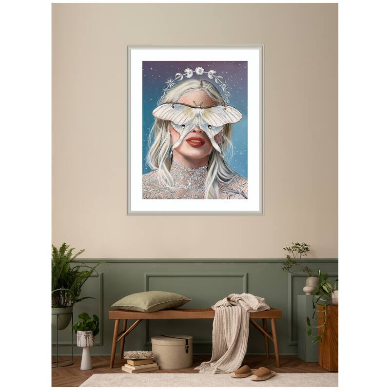 Kate and Laurel Moon Witch by Charlotte Brindley Framed Wall Art Print