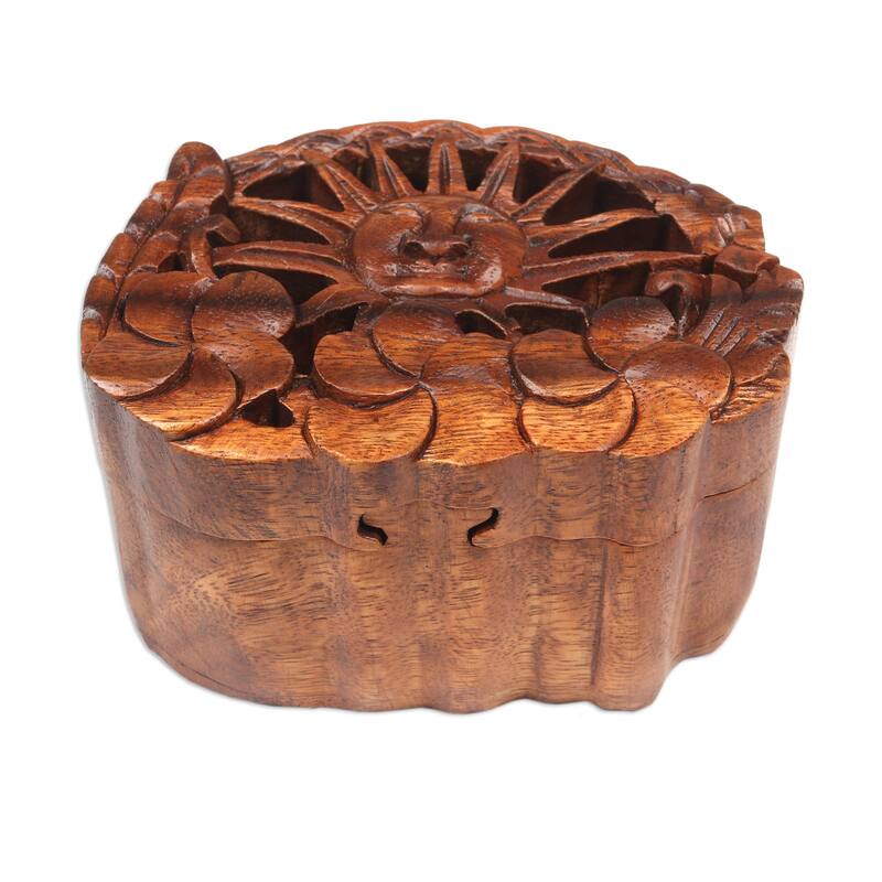 Novica Handmade Sunlight Blooms Wood Puzzle Box