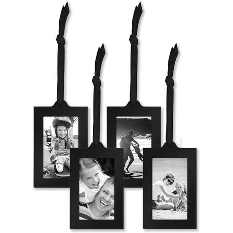 Americanflat Hanging Picture Frames in Black -2" x 3" -Pack of 4