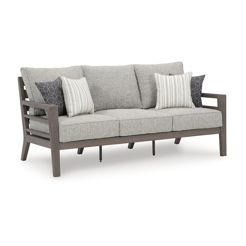 Signature Design by Ashley Hillside Barn Gray/Brown Outdoor Sofa with Cushion - 78.88" W x 34" D x 35.38" H