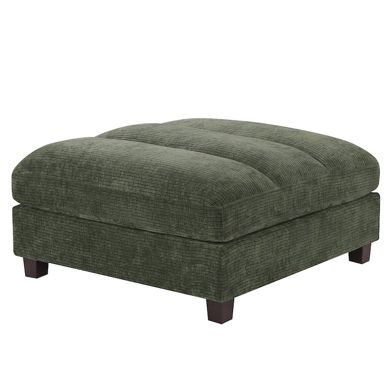 38.6" Plush Chenille Ottoman, Upholstered Cloud Ottoman, Modular Sectional Couches For Living Room, Compressed Memory Foam