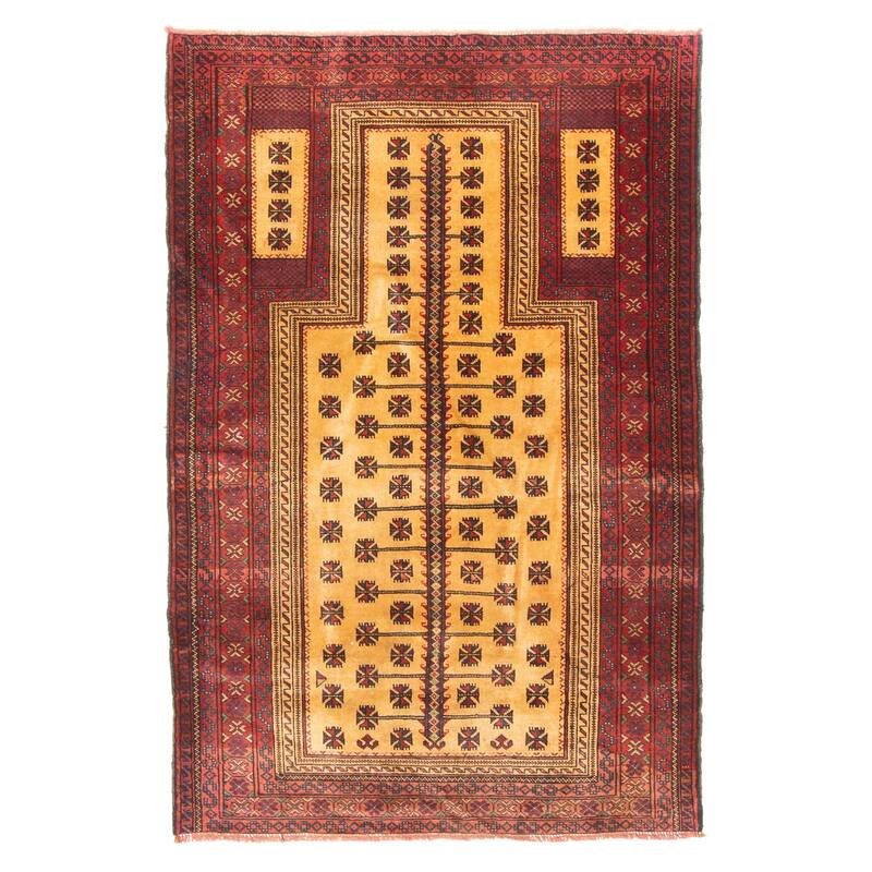 ECARPETGALLERY Hand-knotted Teimani Light Brown Wool Rug - 3'3 x 4'11