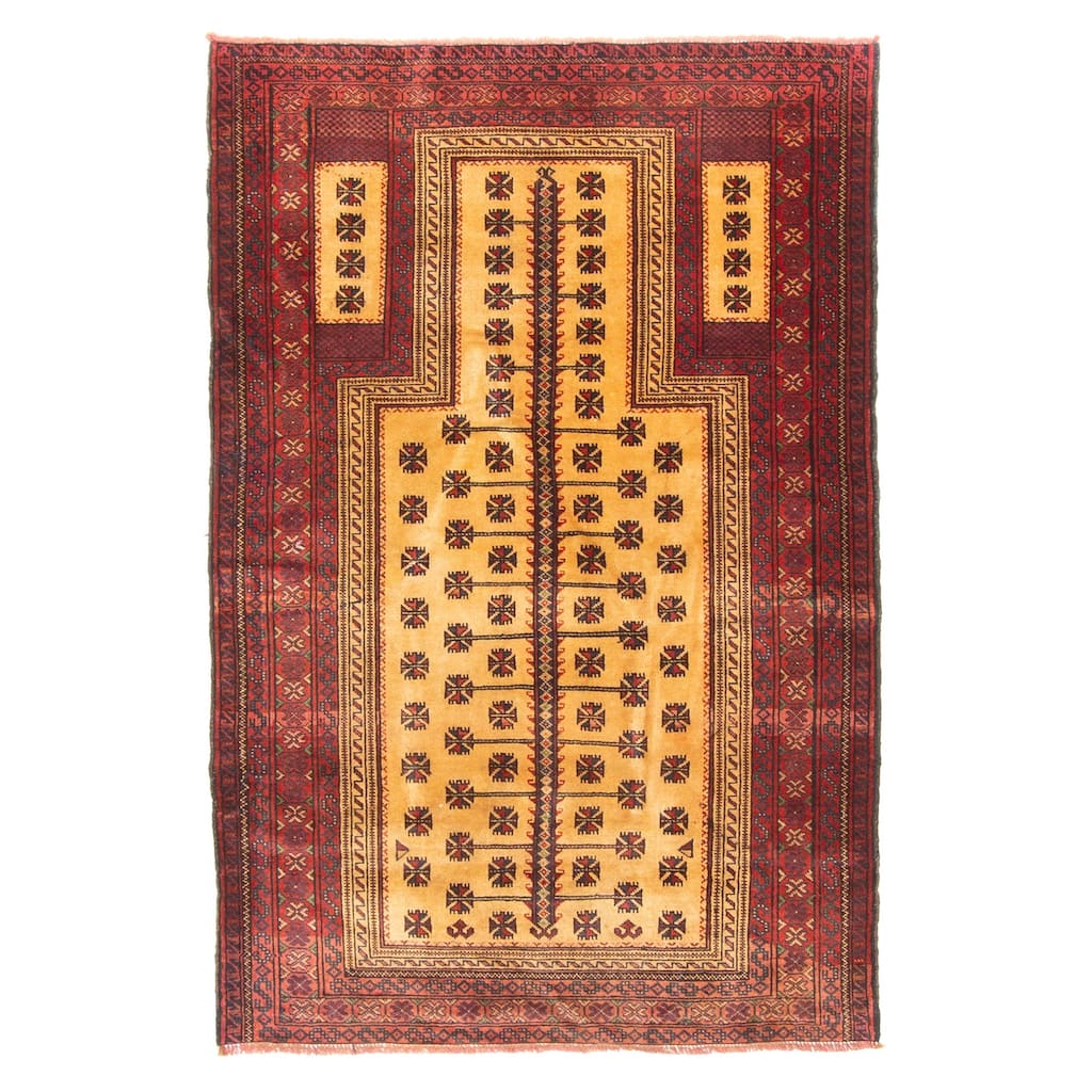 ECARPETGALLERY Hand-knotted Teimani Light Brown Wool Rug - 3'3 x 4'11