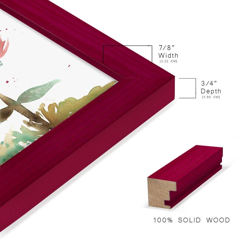 Pink Fleurs I -Framed Print w/glass-Cherry Red