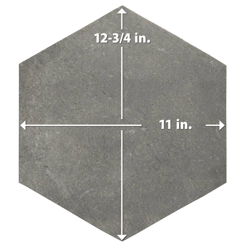 Merola Tile D'Anticatto Hex Notte 11" x 12-3/4" Porcelain Floor and Wall Tile