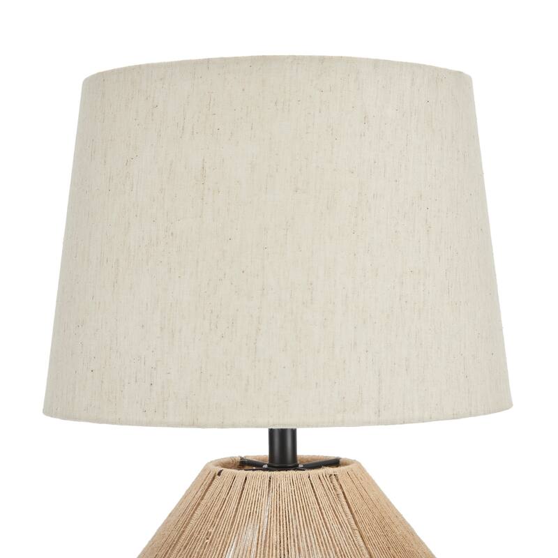 Nourison 23" Coastal Natural Woven Tan Jute Table Lamp