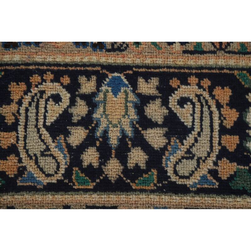 Hand Knotted Oriental 100% Wool Carpet Traditional Floral Peach Hamedan Area Rug - 9' 9'' X 5' 11''