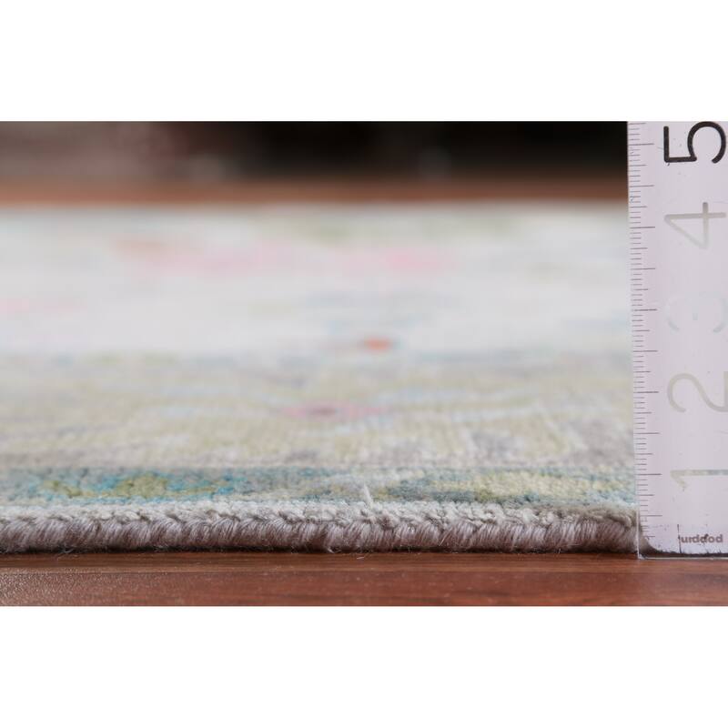 Hand Knotted Oriental 100% Wool Carpet Transitional All-Over Greys & Charcoal Oushak Area Rug - 9' 11'' X 7' 11''