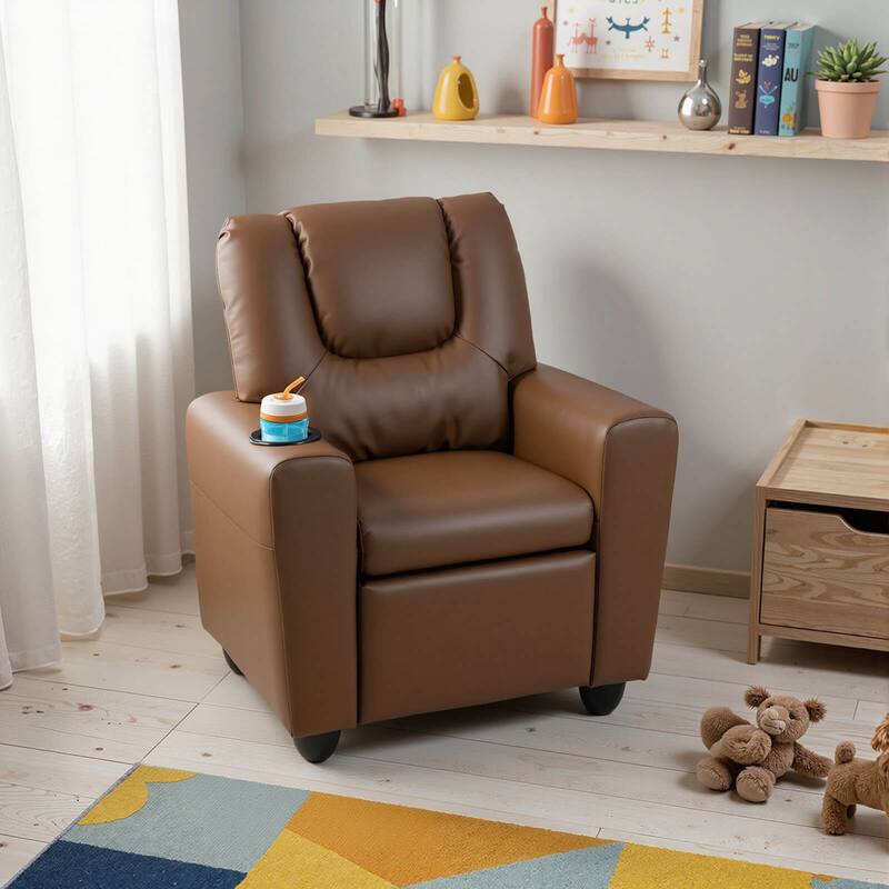 Costway Kids Recliner with Cup Holder with Adjustable Backrest &