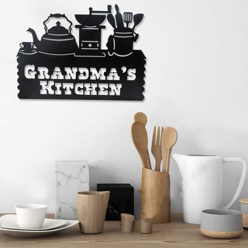 Adeco Metal Kitchen Wall Decor Coffee Bar Sign Home Decoration