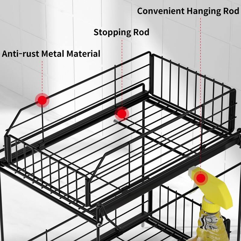 Under Sink Organizer - 14.2"D x 9.8"W x 14.5"H
