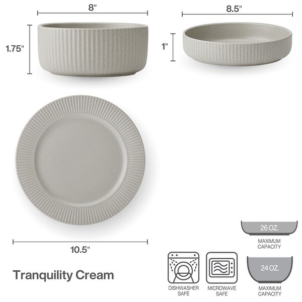 Pfaltzgraff Tranquility 12-Piece Dinnerware Set, Service for 4
