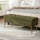 preview thumbnail 48 of 137, HULALA HOME Neptunus Modern 45.5" W Velvet Bedroom Storage Bench for End of Bed with Nailhead Trim Moss