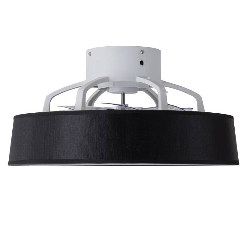 19 in. Rustic Wheel Round Fabric/ Woven Rope Fandelier 7-blade Cylinder Integrated LED Ceiling Fan with Remote Control