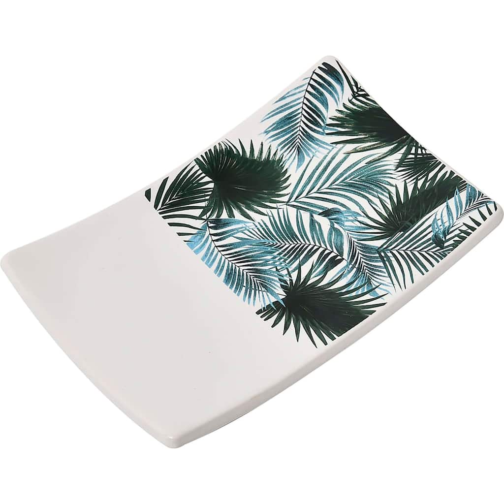 Rectangular Soap Dish Cup Dispenser Tropical