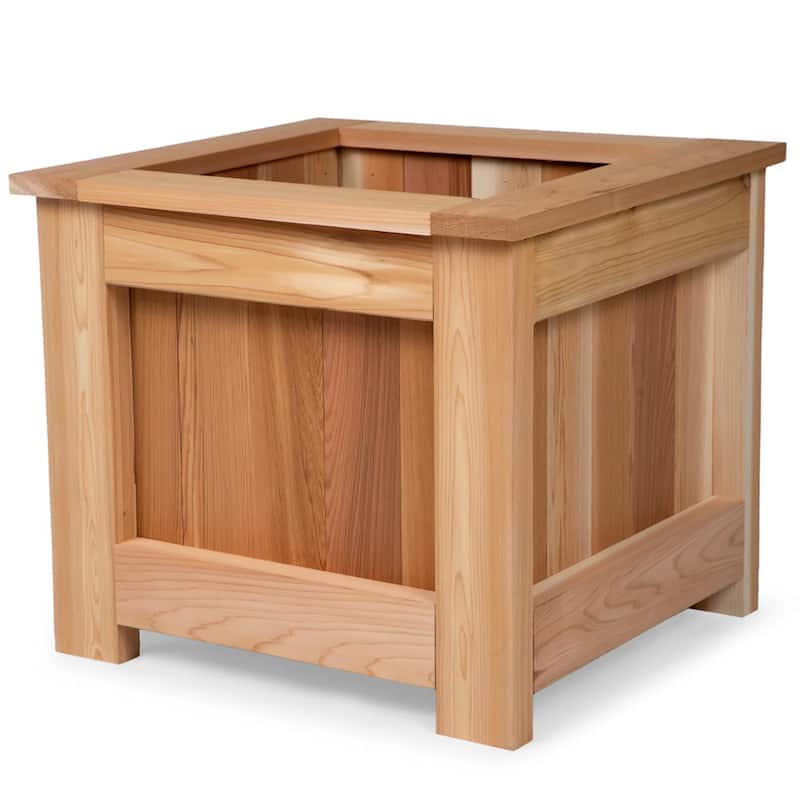 All Things Cedar 2 Foot Cedar Box Planter, Elevated Outdoor Garden Bed, Natural - 32