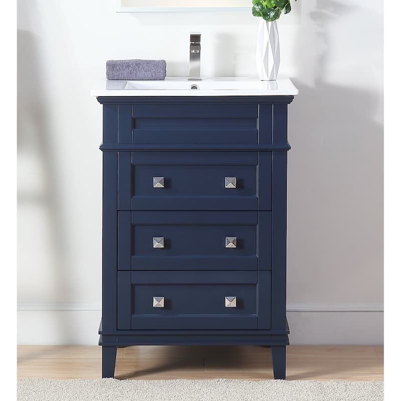 24" Tennant Brand Felix Modern Navy Blue Sink Bathroom Vanity