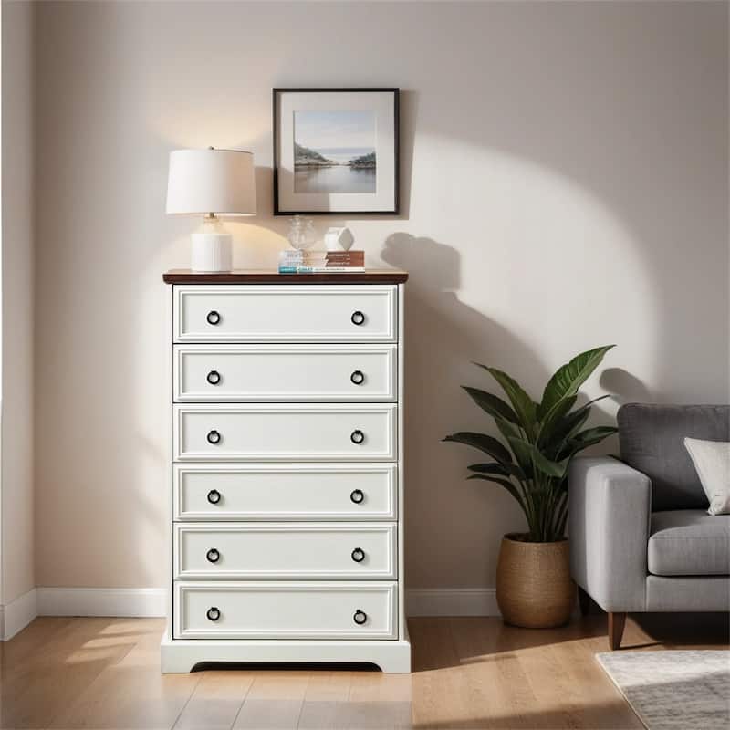6 Drawer Dresser,Dressers for Bedroom,Tall Chest of Drawers Closet