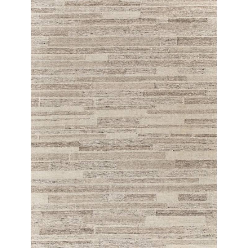 EXQUISITE RUGS Scandinavian Hand-loomed New Zealand Wool Grey/Ivory Area Rug.
