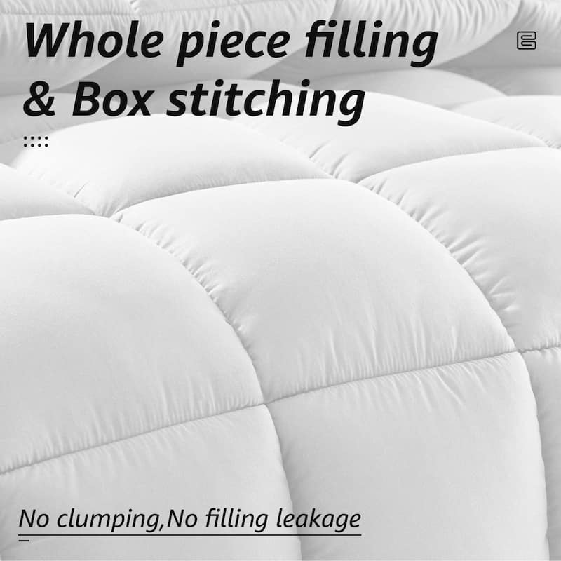 All Season Ultra Soft Fiber Machine Washable Quilted Comforter/Duvet Insert with Corner Tabs Comforter