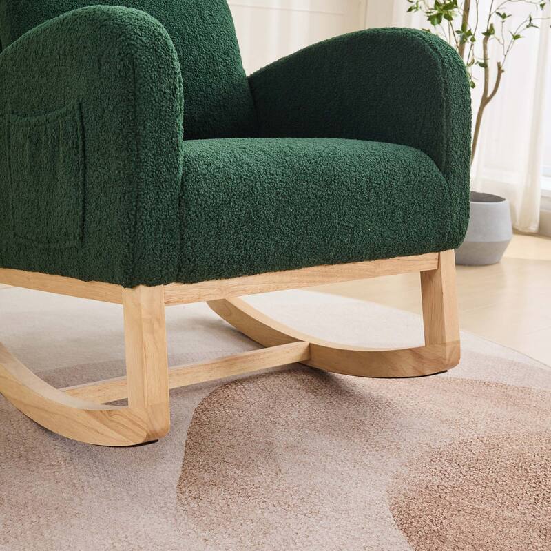 27.2"W Rocking Chair with High Back and Side Pocket