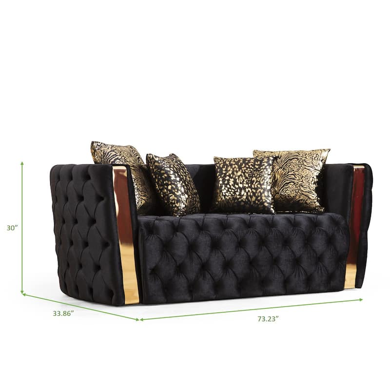 Velvet Living Room Sofa Set ( Set of 3 )