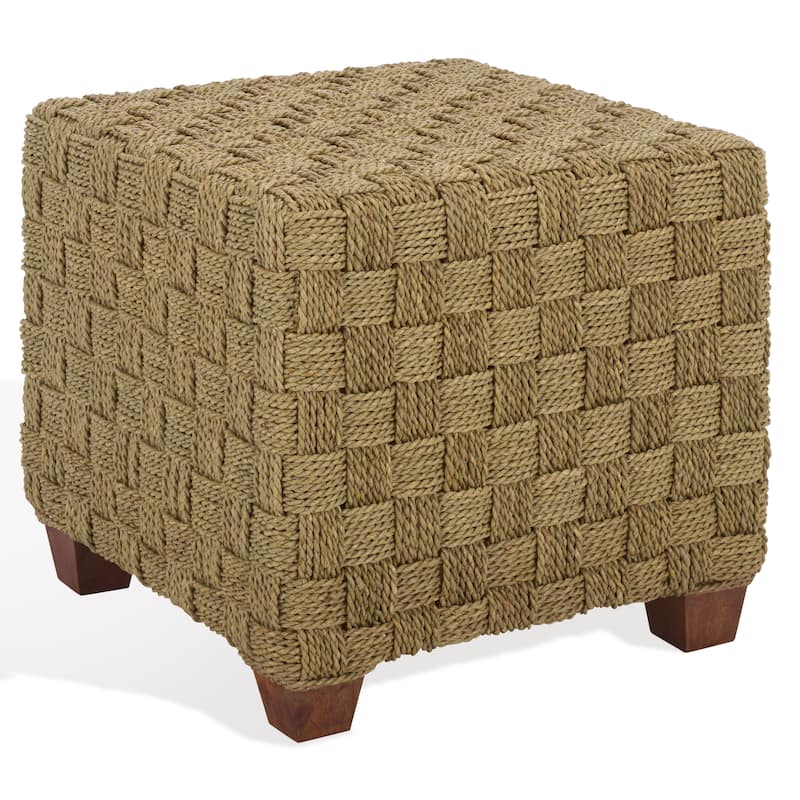 SAFAVIEH Couture Norabelle Square Woven Seagrass Ottoman
