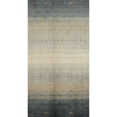 Hand Knotted Oriental 100% Wool Carpet Tribal Animal Pictorial Beige & Ivories Gabbeh Area Rug - 6' 5'' X 3' 6''