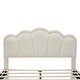 preview thumbnail 11 of 53, Twin/Full Size Upholstered Bed Frame, Flower-Shape Headboard with LED Light Strip, Sherpa Fabric Platform Bed