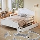 preview thumbnail 2 of 8, Full Size Wood Platform Bed with Guardrails and Two Storage Drawers