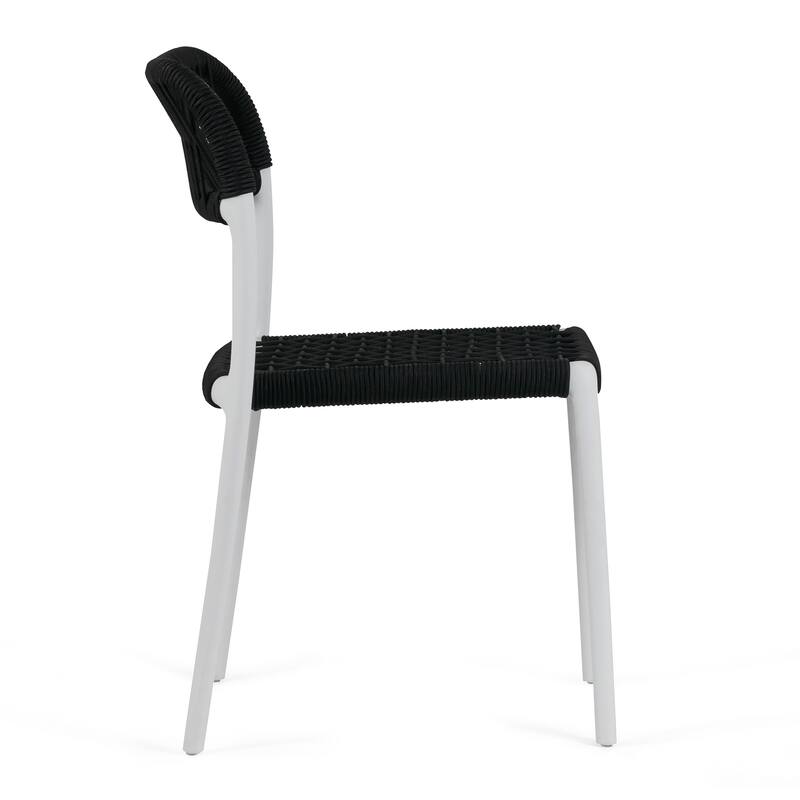 Belen Bates Black White Outdoor Dining 2 Seats Set