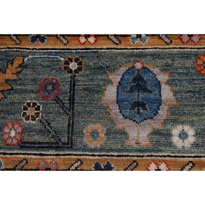 Vegetable Dye Grey Oushak Turkish Rug Hand-Knotted Wool Carpet - 8'9"x 11'9"