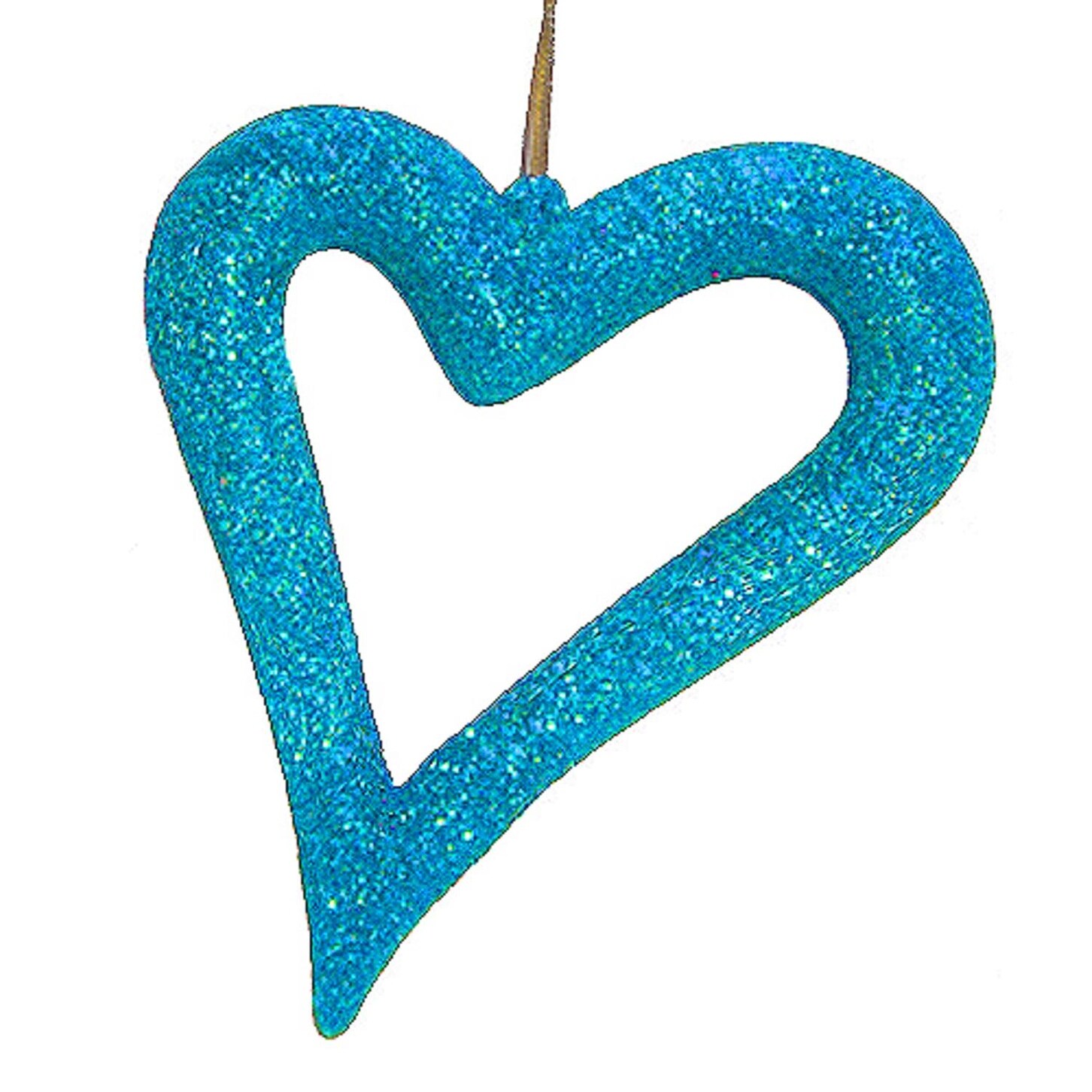 Shop Jazzy Blue Glitter Asymmetrical Heart Christmas Ornament Overstock 18859096