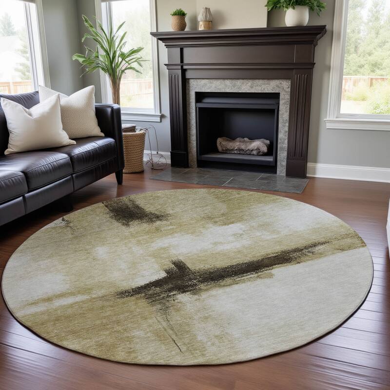Premium Washable Super Soft Casual Contemporary Mayfield Rug - Wheat - 8' x 8'
