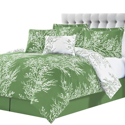 Elegant 6-Piece Reversible Foliage Comforter Set