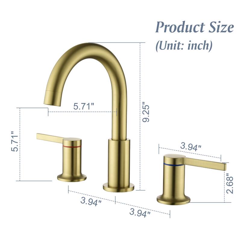 Topcraft 3 Colors 2-Handle Widespread Bathroom Sink Faucet
