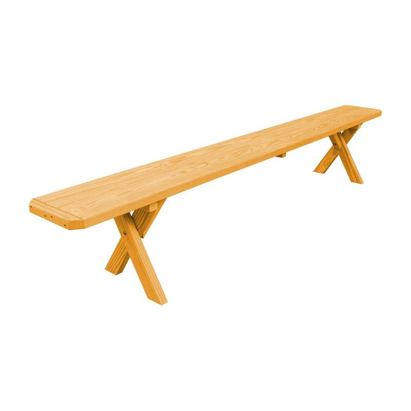Pine 8' Crossleg Bench - Natural Stain