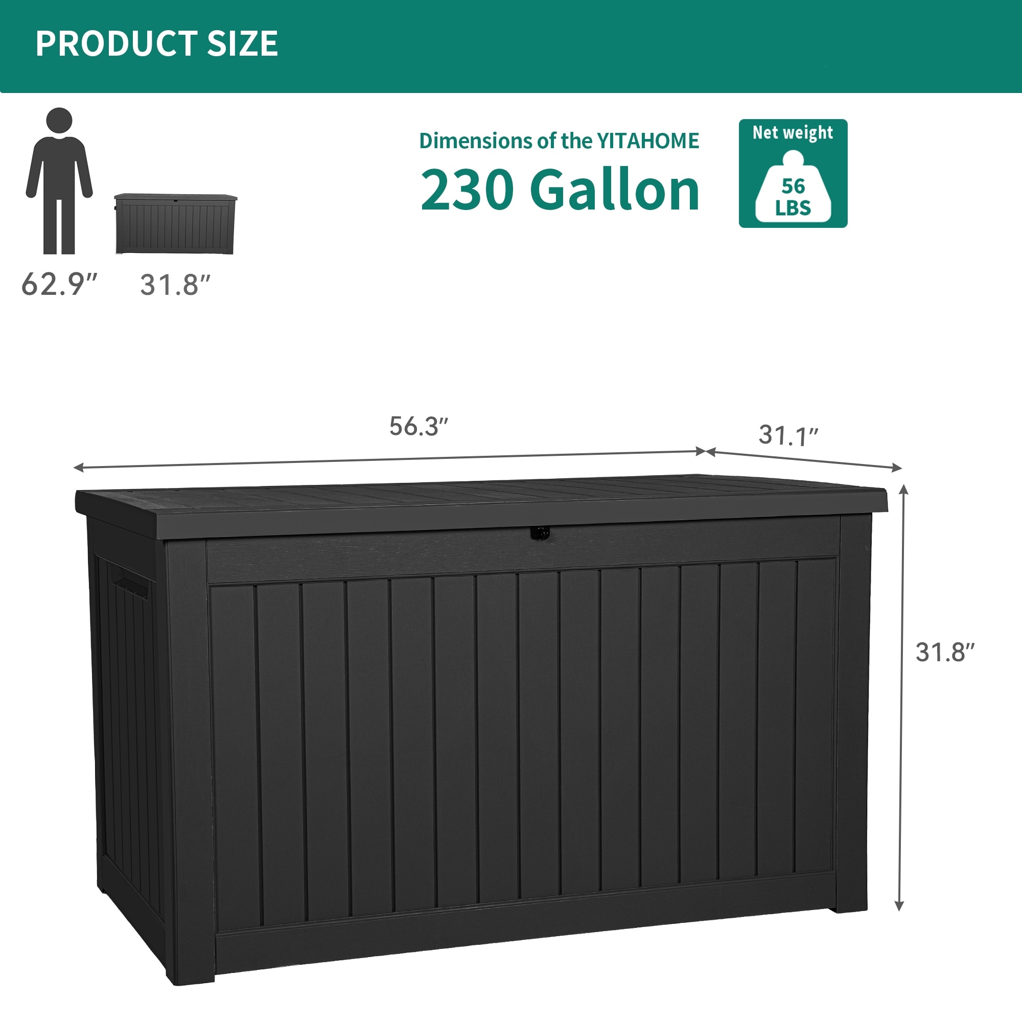 230 Gallon Outdoor Storage Waterproof Deck Box - N/A - On Sale - Bed Bath &  Beyond - 36955463